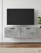 vidaXL Стенно монтиран ТВ шкаф Бетонно сиво 98 x 31 x 30 см