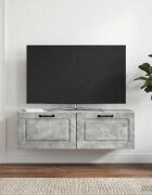 vidaXL Стенно монтиран ТВ шкаф Бетонно сиво 98 x 31 x 30 см