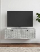 vidaXL Стенно монтиран ТВ шкаф Бетонно сиво 98 x 41 x 30 см