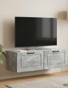 vidaXL Стенно монтиран ТВ шкаф Бетонно сиво 98 x 41 x 30 см