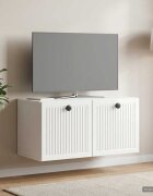 vidaXL Стенно монтиран ТВ шкаф Бял гланц 595 x 31 x 30 см