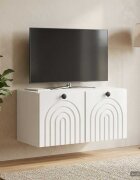 vidaXL Стенно монтиран ТВ шкаф Бял гланц 595 x 31 x 30 см