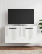 vidaXL Стенно монтиран ТВ шкаф Бял гланц 595 x 31 x 30 см