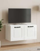 vidaXL Стенно монтиран ТВ шкаф Бял гланц 595 x 31 x 30 см