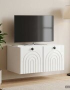 vidaXL Стенно монтиран ТВ шкаф Бял гланц 595 x 41 x 30 см