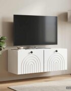 vidaXL Стенно монтиран ТВ шкаф Бял гланц 785 x 31 x 30 см