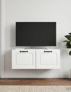 vidaXL Стенно монтиран ТВ шкаф Бял гланц 785 x 31 x 30 см