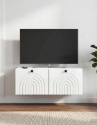 vidaXL Стенно монтиран ТВ шкаф Бял гланц 785 x 41 x 30 см