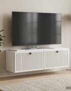 vidaXL Стенно монтиран ТВ шкаф Бял гланц 98 x 31 x 30 см