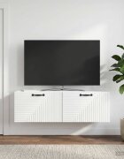 vidaXL Стенно монтиран ТВ шкаф Бял гланц 98 x 31 x 30 см