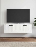 vidaXL Стенно монтиран ТВ шкаф Бял гланц 98 x 31 x 30 см