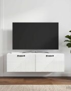 vidaXL Стенно монтиран ТВ шкаф Бял гланц 98 x 41 x 30 см