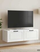 vidaXL Стенно монтиран ТВ шкаф Бял гланц 98 x 41 x 30 см