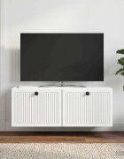 vidaXL Стенно монтиран ТВ шкаф Бяло 785 x 31 x 30 см
