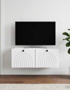 vidaXL Стенно монтиран ТВ шкаф Бяло 785 x 41 x 30 см