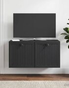vidaXL Стенно монтиран ТВ шкаф Черно 595 x 31 x 30 см