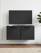 vidaXL Стенно монтиран ТВ шкаф Черно 595 x 31 x 30 см