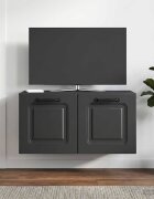 vidaXL Стенно монтиран ТВ шкаф Черно 595 x 31 x 30 см