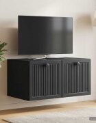 vidaXL Стенно монтиран ТВ шкаф Черно 595 x 41 x 30 см