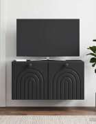 vidaXL Стенно монтиран ТВ шкаф Черно 595 x 41 x 30 см
