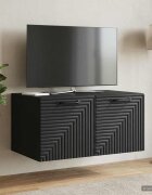 vidaXL Стенно монтиран ТВ шкаф Черно 595 x 41 x 30 см