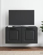 vidaXL Стенно монтиран ТВ шкаф Черно 595 x 41 x 30 см