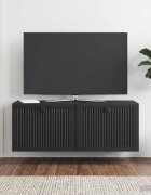 vidaXL Стенно монтиран ТВ шкаф Черно 785 x 31 x 30 см