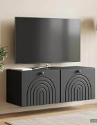 vidaXL Стенно монтиран ТВ шкаф Черно 785 x 31 x 30 см