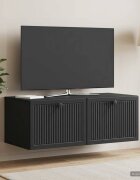 vidaXL Стенно монтиран ТВ шкаф Черно 785 x 41 x 30 см