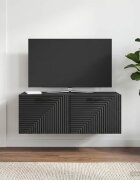 vidaXL Стенно монтиран ТВ шкаф Черно 785 x 41 x 30 см