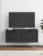 vidaXL Стенно монтиран ТВ шкаф Черно 785 x 41 x 30 см