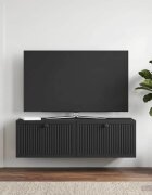 vidaXL Стенно монтиран ТВ шкаф Черно 98 x 31 x 30 см