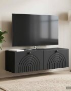 vidaXL Стенно монтиран ТВ шкаф Черно 98 x 31 x 30 см