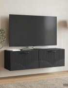 vidaXL Стенно монтиран ТВ шкаф Черно 98 x 31 x 30 см