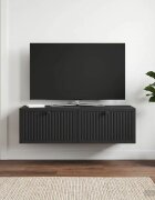 vidaXL Стенно монтиран ТВ шкаф Черно 98 x 41 x 30 см