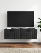 vidaXL Стенно монтиран ТВ шкаф Черно 98 x 41 x 30 см