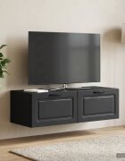 vidaXL Стенно монтиран ТВ шкаф Черно 98 x 41 x 30 см