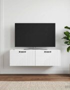 vidaXL Стенно монтиран ТВ шкаф Монтиране на стена Бяло 98 x 31 x 30 см