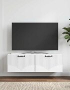 vidaXL Стенно монтиран ТВ шкаф Монтиране на стена Бяло 98 x 31 x 30 см