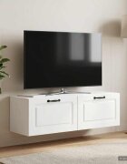 vidaXL Стенно монтиран ТВ шкаф Монтиране на стена Бяло 98 x 31 x 30 см