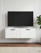 vidaXL Стенно монтиран ТВ шкаф Монтиране на стена Бяло 98 x 41 x 30 см
