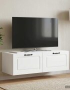 vidaXL Стенно монтиран ТВ шкаф Монтиране на стена Бяло 98 x 41 x 30 см