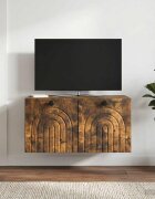 vidaXL Стенно монтиран ТВ шкаф Опушен дъб 595 x 41 x 30 см
