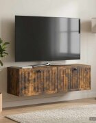 vidaXL Стенно монтиран ТВ шкаф Опушен дъб 98 x 31 x 30 см