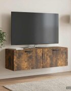 vidaXL Стенно монтиран ТВ шкаф Опушен дъб 98 x 31 x 30 см