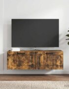 vidaXL Стенно монтиран ТВ шкаф Опушен дъб 98 x 31 x 30 см