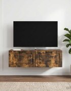 vidaXL Стенно монтиран ТВ шкаф Опушен дъб 98 x 41 x 30 см