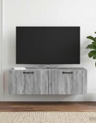 vidaXL Стенно монтиран ТВ шкаф Сива сонома 98 x 41 x 30 см