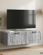 vidaXL Стенно монтиран ТВ шкаф Сива сонома 98 x 41 x 30 см