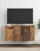 vidaXL Стенно монтиран ТВ шкаф Старо дърво 595 x 31 x 30 см